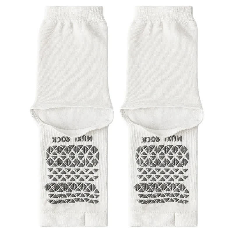 Atmungsaktive, gestrickte Freizeitsocken mit rutschfester Oberfläche (3 Paar) - Weiß - Einheitsgröße - image 4