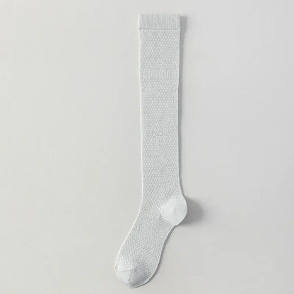 Kniehohe Socken aus transparentem Mesh mit Rippstrick (4 Paar) - Hellgrau - EU35-40 (US2-7) - image 10