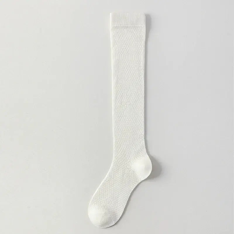 Kniehohe Socken aus transparentem Mesh mit Rippstrick (4 Paar) - Weiß - EU35-40 (US2-7) - image 6
