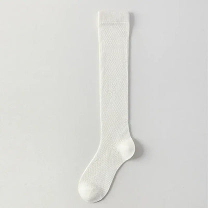 Kniehohe Socken aus transparentem Mesh mit Rippstrick (4 Paar) - Weiß - EU35-40 (US2-7) - image 6