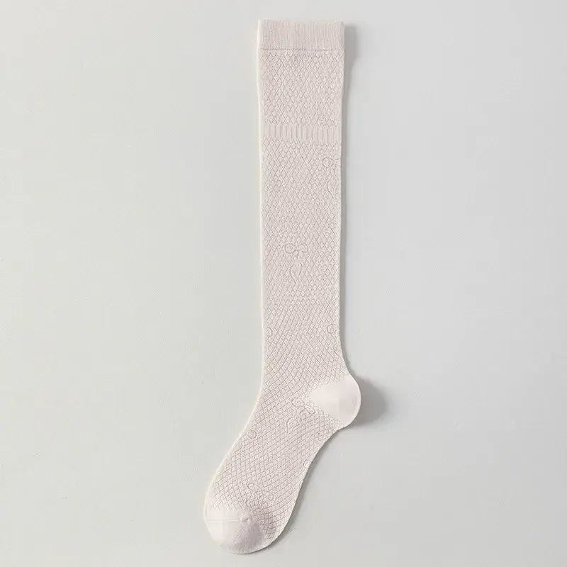 Kniehohe Socken aus transparentem Mesh mit Rippstrick (4 Paar) - Rosa - EU35-40 (US2-7) - image 5