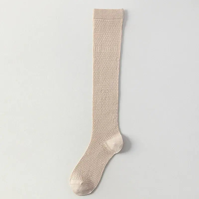 Kniehohe Socken aus transparentem Mesh mit Rippstrick (4 Paar) - Dunkler Kaffee - EU35-40 (US2-7) - image 9