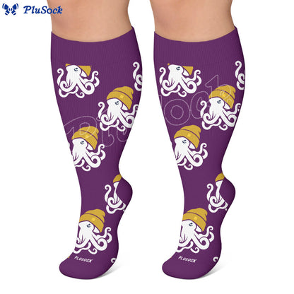 Trendige Kompressionsstrümpfe mit Oktopus-Motiv in Übergröße - image 6