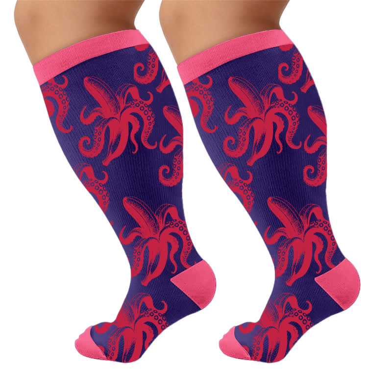 Bizarre Octopus Kompressionsstrümpfe in Übergröße - Rosa(1 Paar) - 4XL - image 9