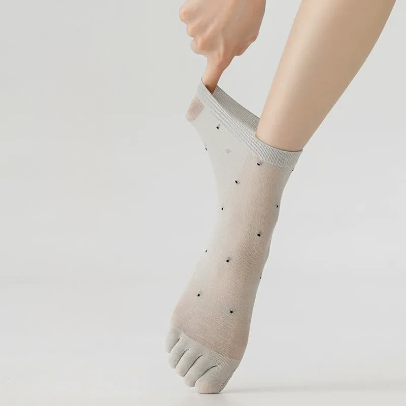 Transparente, gepunktete Zehenviertel-Socken (3 Paar) - image 2