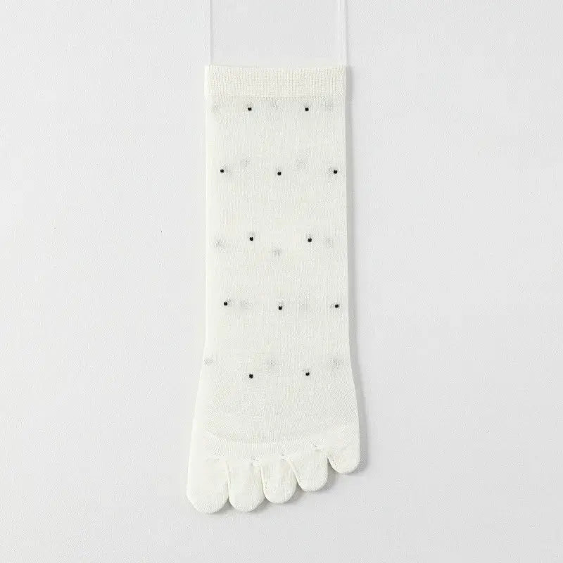 Transparente, gepunktete Zehenviertel-Socken (3 Paar) - Weiß - EU35-39 (US2-6) - image 6
