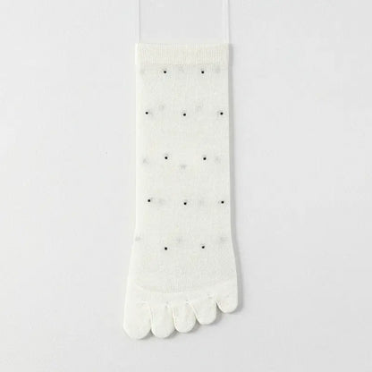 Transparente, gepunktete Zehenviertel-Socken (3 Paar) - Weiß - EU35-39 (US2-6) - image 6