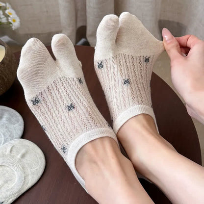 Weiche, gerippte, unsichtbare Zehensocken (5 Paar) - image 2