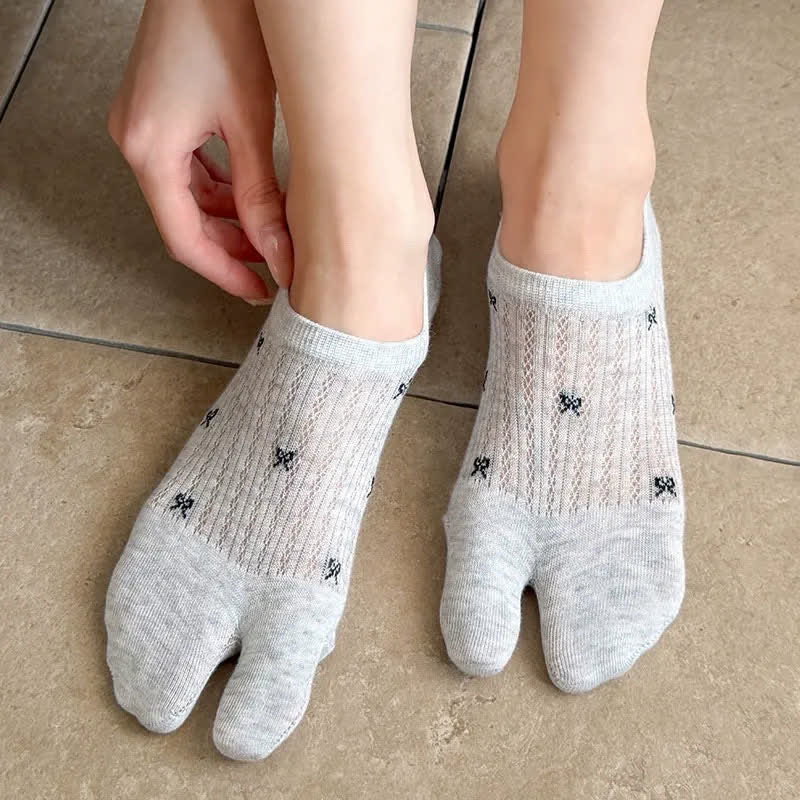 Weiche, gerippte, unsichtbare Zehensocken (5 Paar) - image 3