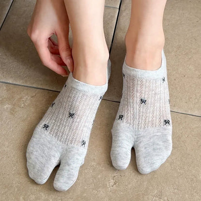 Weiche, gerippte, unsichtbare Zehensocken (5 Paar) - image 3