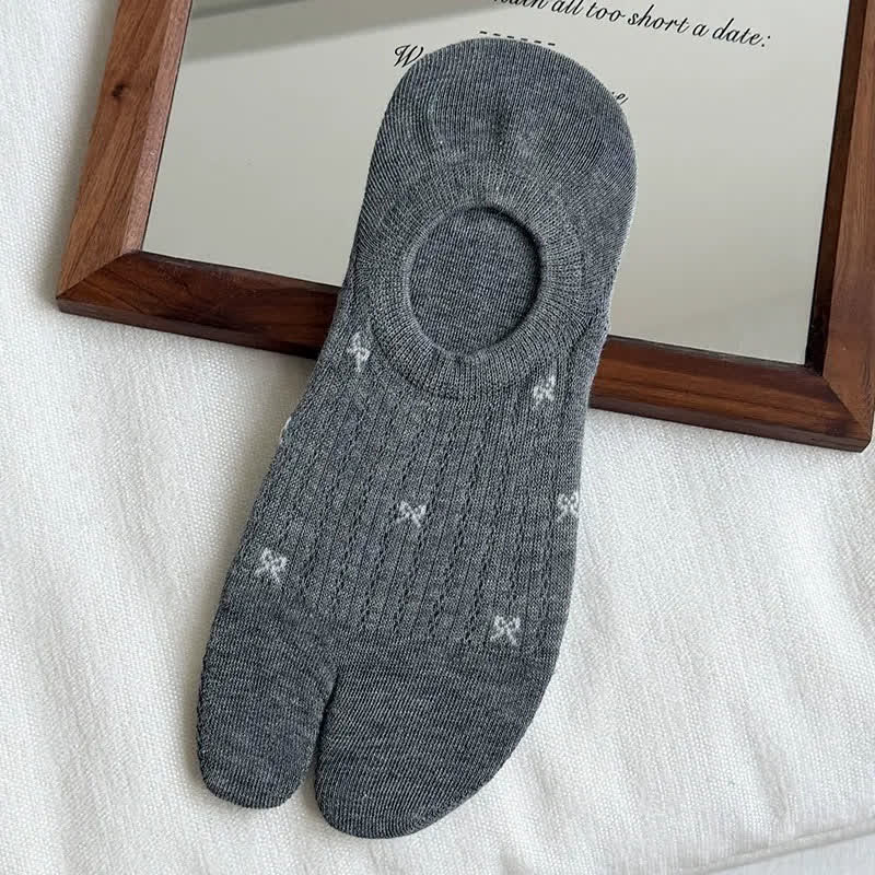 Weiche, gerippte, unsichtbare Zehensocken (5 Paar) - Mittelgrau - EU35-39 (US2-6) - image 7