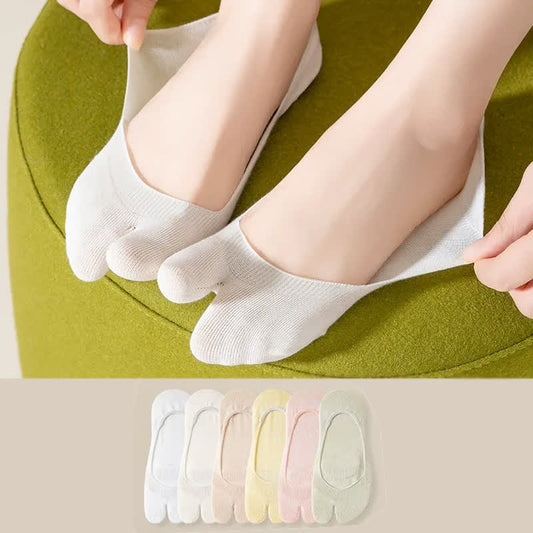 Weiche Tabi-No-Show-Socken (3 Paar) - Gelb + Grün + Rosa - EU36-39 (US3-6) - image 0
