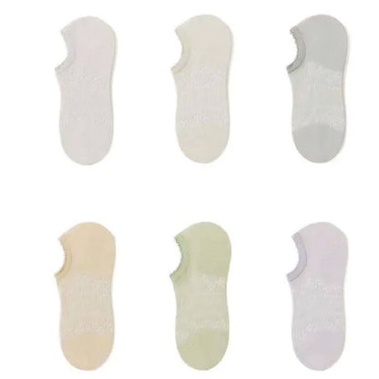 Transparente, geblümte, unsichtbare Socken (6 Paar) - Hellgrün - EU35-39 (US2-6) - image 7