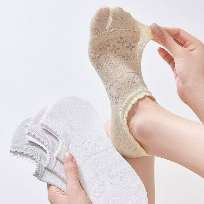 Transparente, geblümte, unsichtbare Socken (6 Paar) - image 2