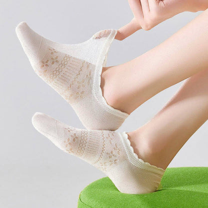 Transparente, geblümte, unsichtbare Socken (6 Paar) - image 3