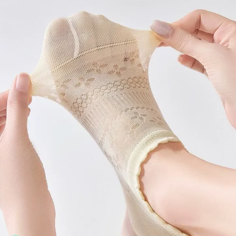 Transparente, geblümte, unsichtbare Socken (6 Paar) - image 1