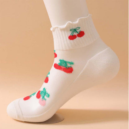 Kirschrote Rüschensocken aus Netzgewebe (6 Paar) - image 9