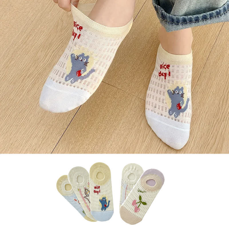 Niedliche, atmungsaktive, unsichtbare Socken (5 Paar) - image 2