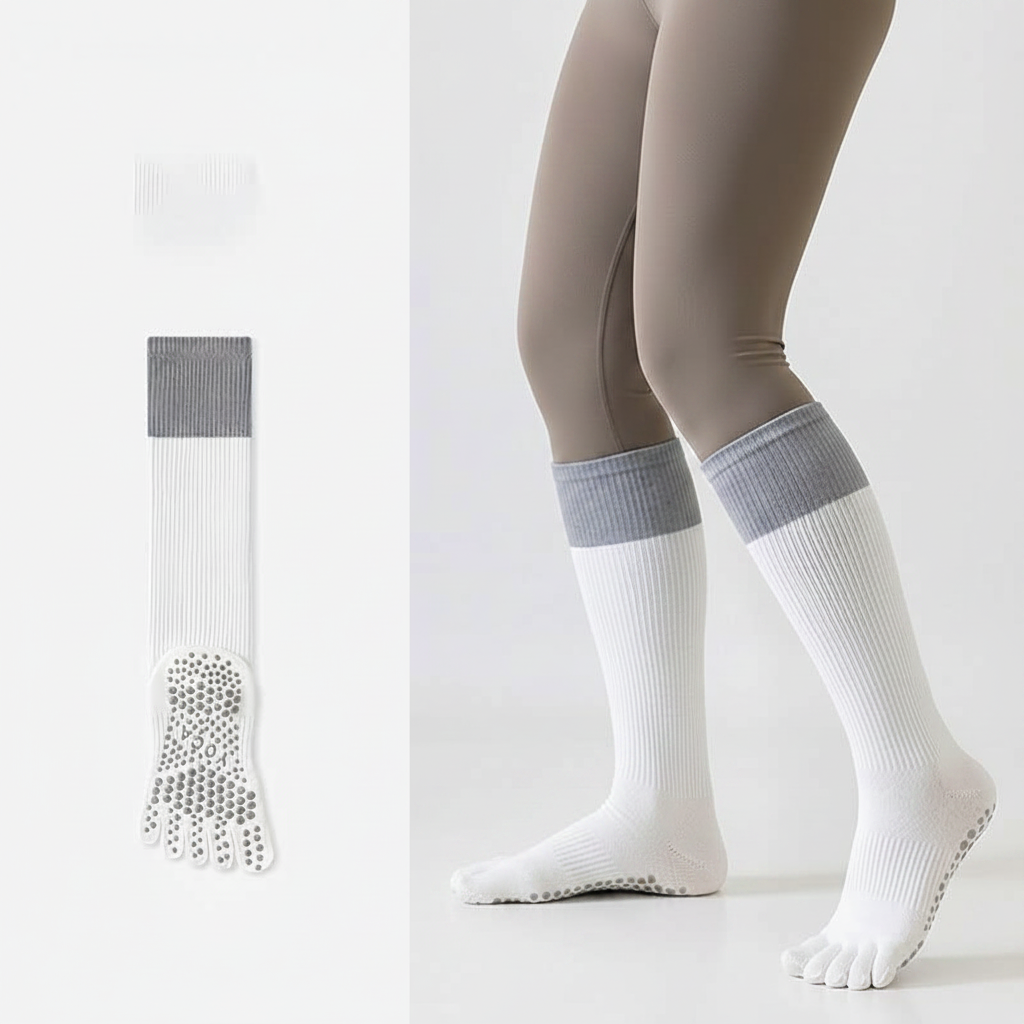Farbblock-Overknee-Socken (2 Paar) - image 1