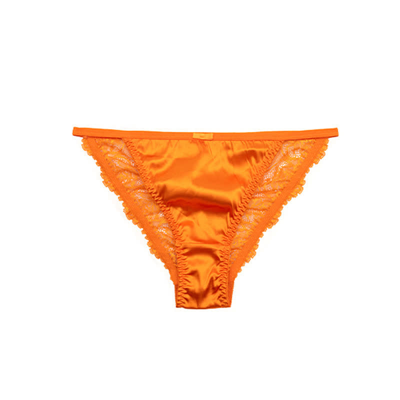 String-Höschen mit seidigem Satin-Spitzenbesatz (3er-Pack) - Orange - XL - image 9
