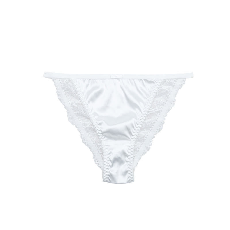String-Höschen mit seidigem Satin-Spitzenbesatz (3er-Pack) - Weiß - XL - image 7