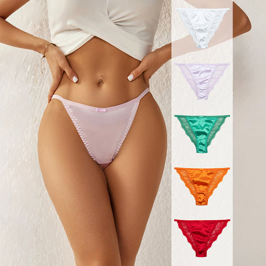 String-Höschen mit seidigem Satin-Spitzenbesatz (3er-Pack) - image 0