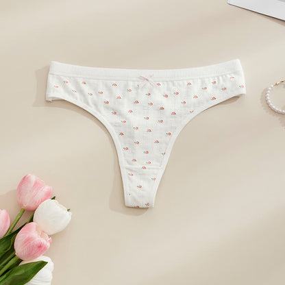 Weiche, gerippte String-Tangas mit Schleife (5er-Pack) - Weiß-A - XL - image 7