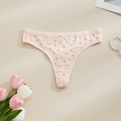 Weiche, gerippte String-Tangas mit Schleife (5er-Pack) - Rosa - XL - image 9