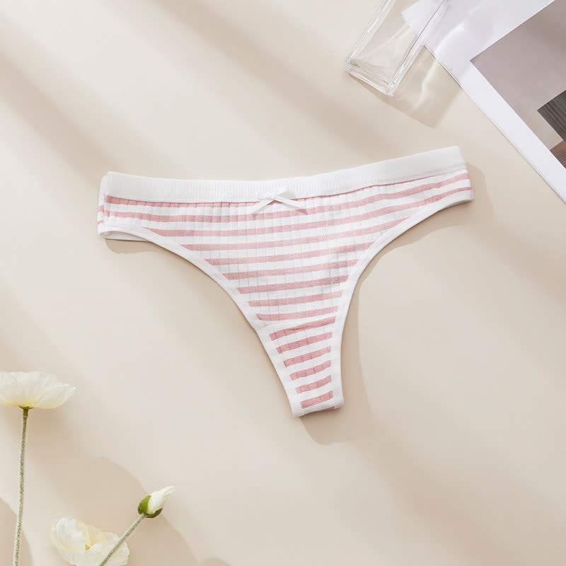 Süße, geblümte, tief sitzende String-Slips (5er-Pack) - Streifen - XL - image 6