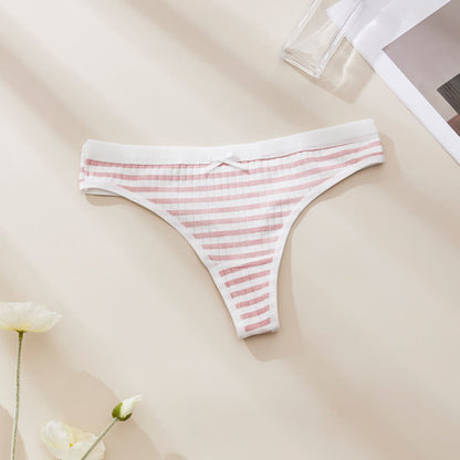 Süße, geblümte, tief sitzende String-Slips (5er-Pack) - Streifen - XL - image 6