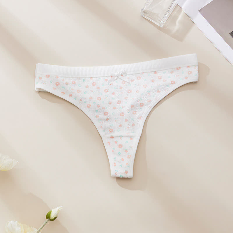 Süße, geblümte, tief sitzende String-Slips (5er-Pack) - Blume - XL - image 5