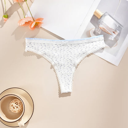 Hüftig geschnittene String-Tangas mit Spitzenbesatz (5er-Pack) - Weiß-B - XL - image 7
