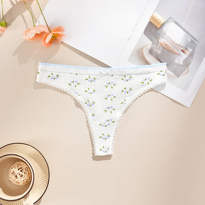 Hüftig geschnittene String-Tangas mit Spitzenbesatz (5er-Pack) - Weiß-A - XL - image 9