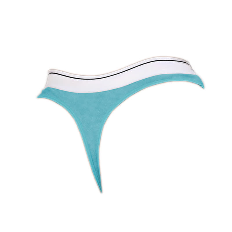 Hüftig geschnittener Stringtanga mit Kontrastbesatz (5er-Pack) - Blau - XL - image 12