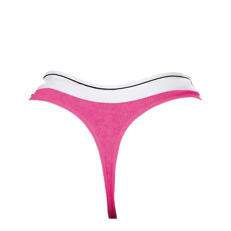 Hüftig geschnittener Stringtanga mit Kontrastbesatz (5er-Pack) - Rose - XL - image 13