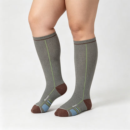 Burgunderrote gerippte Kompressionsstrümpfe (2 Paar) - Grau - EU35-39 (US2-6) - image 5