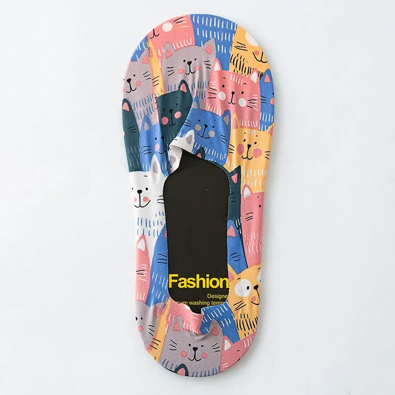 Verspielte, unsichtbare Socken mit Cartoon-Tiermuster (7 Paar) - J - EU39-44 (US6-10) - image 9
