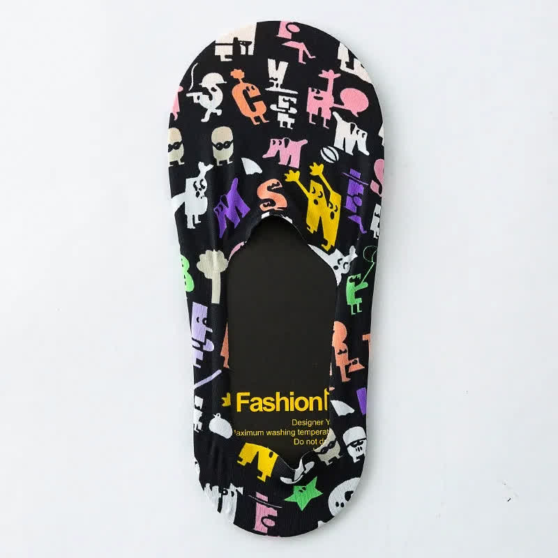 Verspielte, unsichtbare Socken mit Cartoon-Tiermuster (7 Paar) - B - EU39-44 (US6-10) - image 6