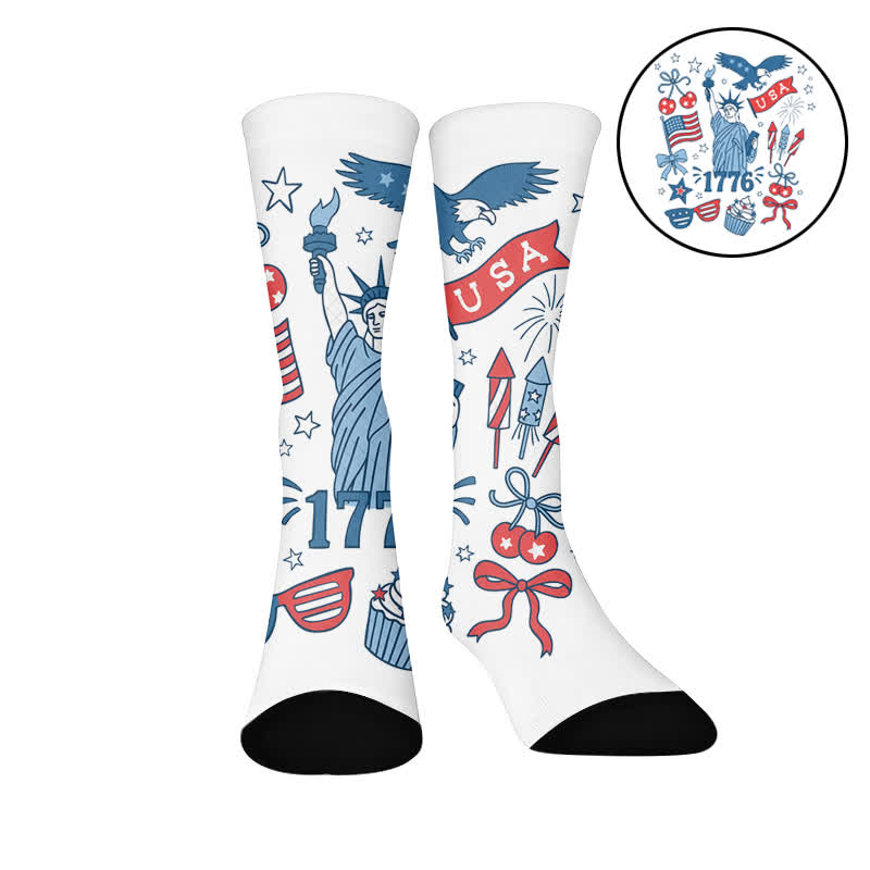 Flaggenbuchstaben Socken - Weiß (1 Paar) - EU37-44 (US4-10) - image 7