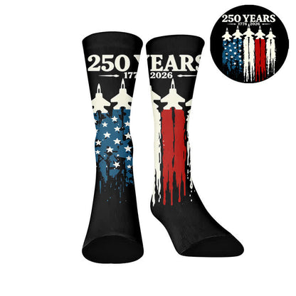 Flaggenbuchstaben Socken - Schwarz (1 Paar) - EU37-44 (US4-10) - image 8