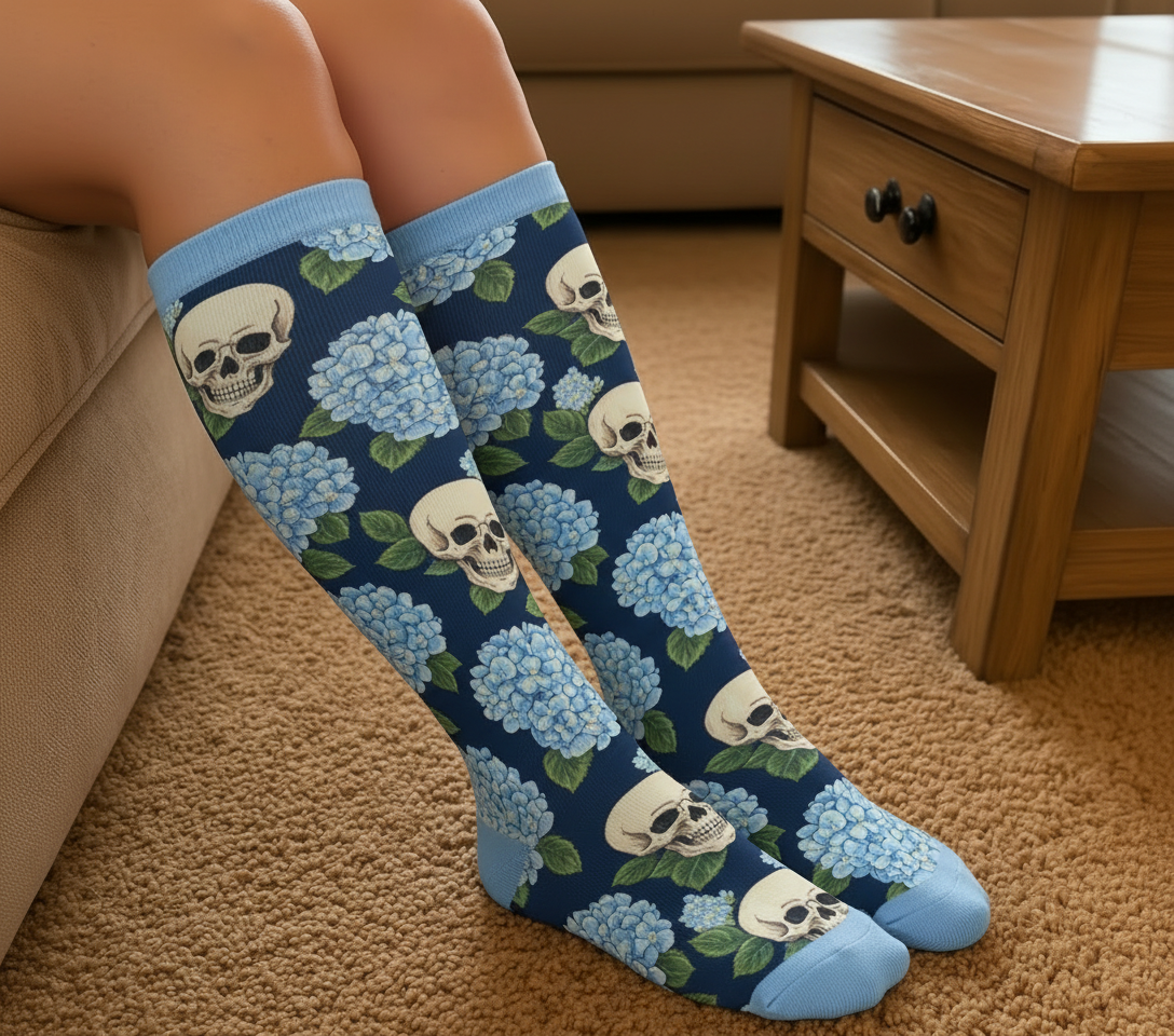 Kompressionsstrümpfe der Skull-Serie in Übergröße - image 2