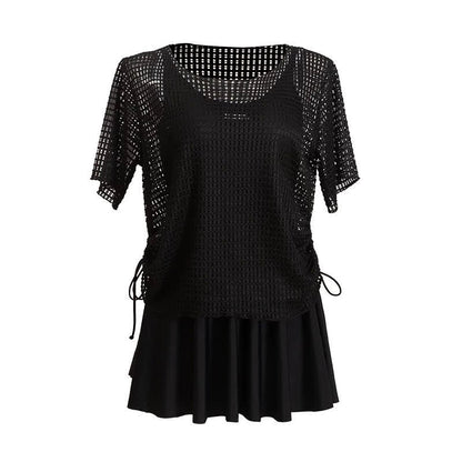 Zweiteiliges Badekleid-Set aus Mesh mit Bauchkontrolle - image 6