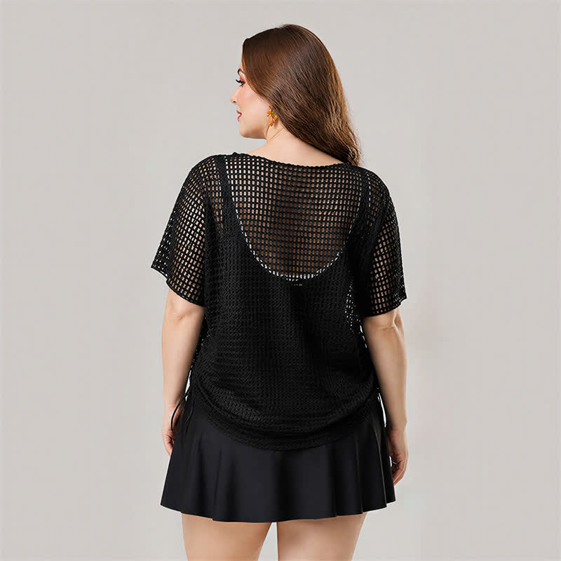 Zweiteiliges Badekleid-Set aus Mesh mit Bauchkontrolle - image 4