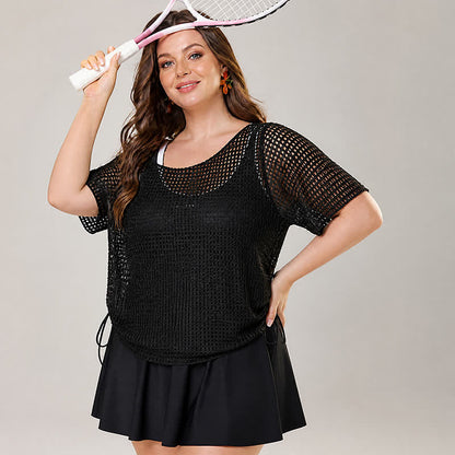 Zweiteiliges Badekleid-Set aus Mesh mit Bauchkontrolle - image 3