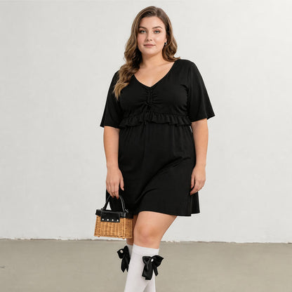 Badekleid mit Rüschenärmeln und V-Ausschnitt - image 1