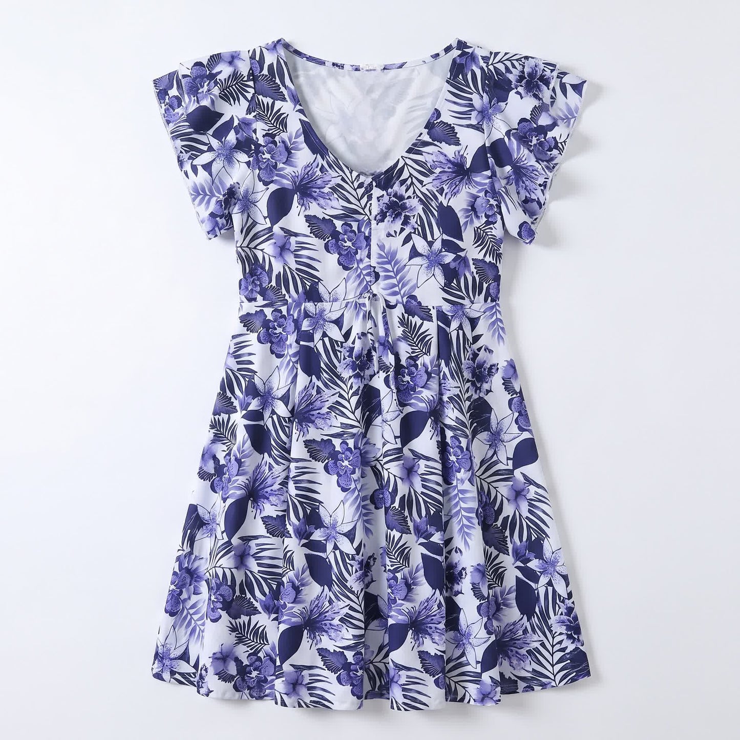 Bademode mit tropischem Blattmotiv und V-Ausschnitt - A - 5XL - image 8