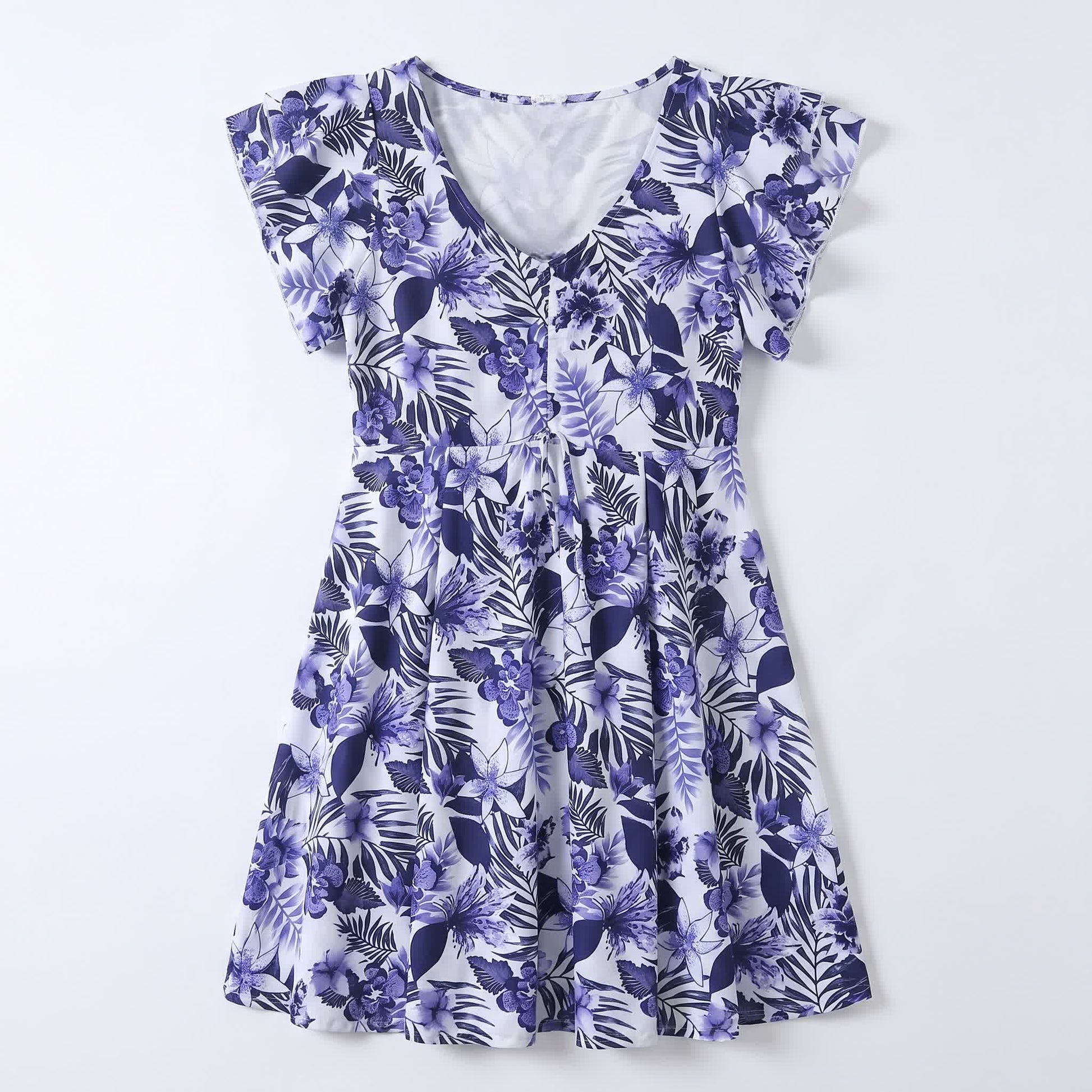 Bademode mit tropischem Blattmotiv und V-Ausschnitt - A - 5XL - image 8