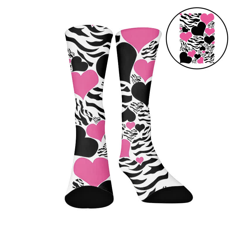 Sexy Herz-Leoparden-Socken - Weiß (1 Paar) - EU37-44 (US4-10) - image 7