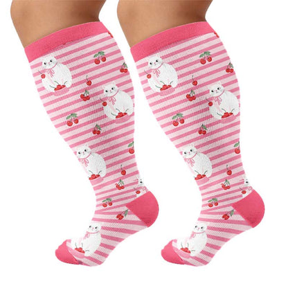 Kompressionsstrümpfe mit Welpenmotiv in Übergröße - Rosa (1 Paar) - 4XL - image 10