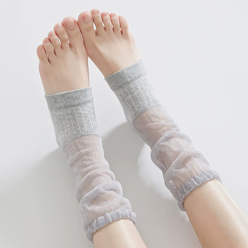 Transparente Viertelsocken aus Spitze (3 Paar) - Grau - EU35-39 (US2-6) - image 3